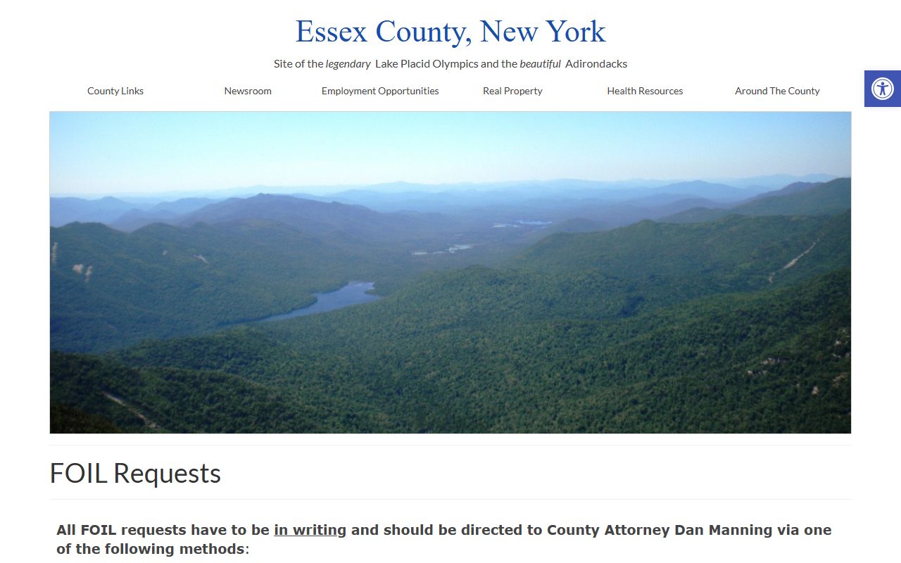 Essex County FOIL page for requesting jail booking photos
